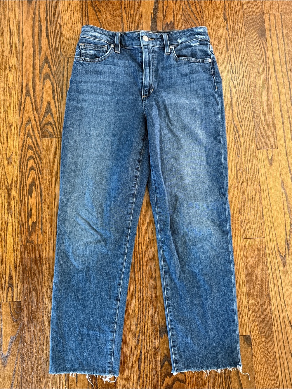 Joe's Jeans Women's 27 Straight Leg Blue Denim Jeans Distressed Ankle